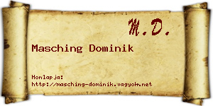Masching Dominik névjegykártya